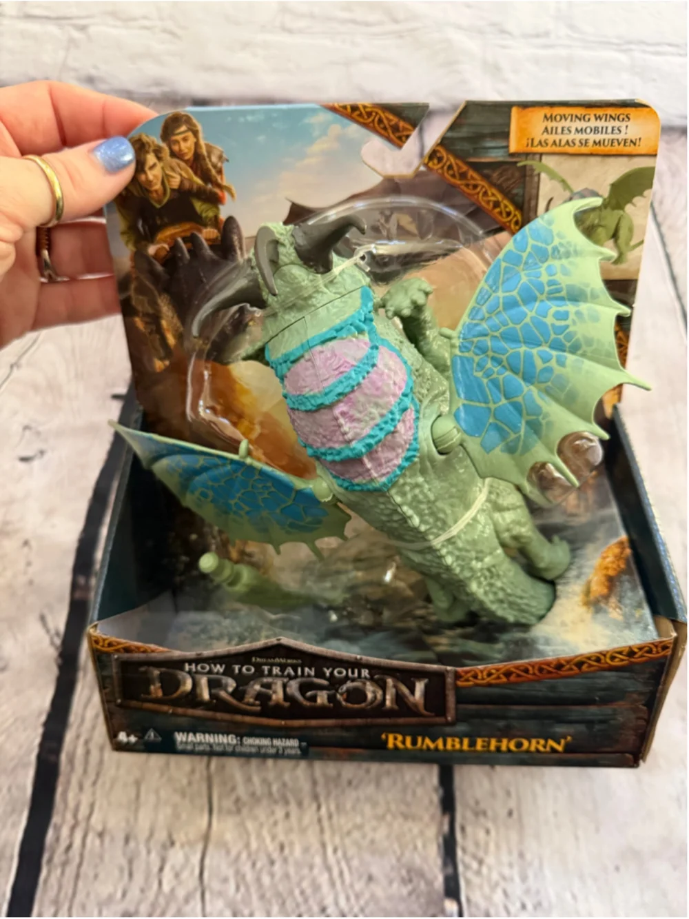 NEW DreamWorks How to Train Your Dragon Rumblehorn Action Figure Green Blue